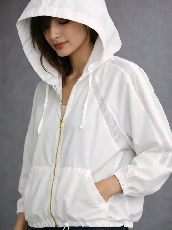 Hilary Radley Jackets & Blazers - White Lightweight Windbreaker Jacket • Dolman Boxy Oversized • Size M